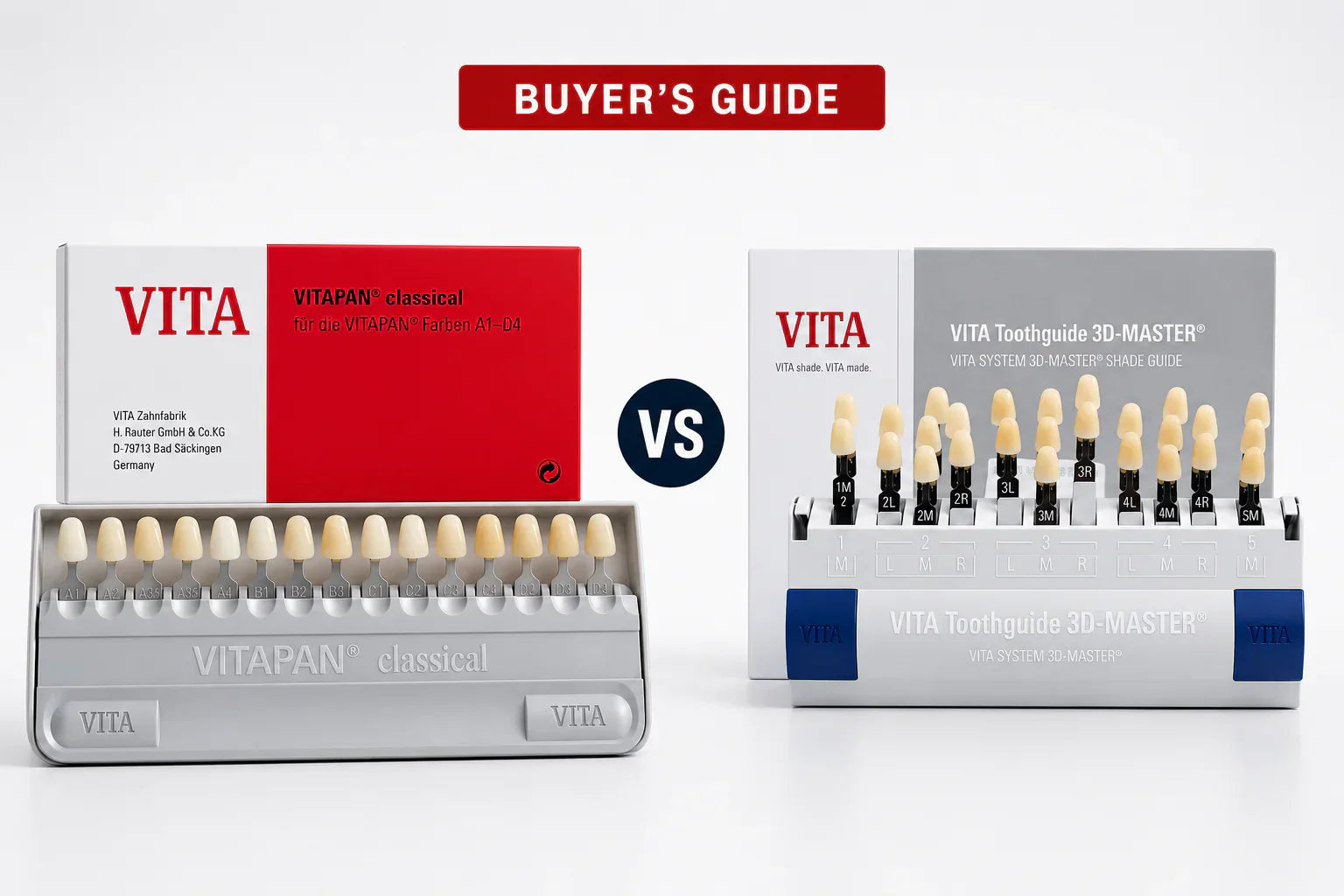 VITA Classical vs VITA 3D-MASTER dental shade guide comparison