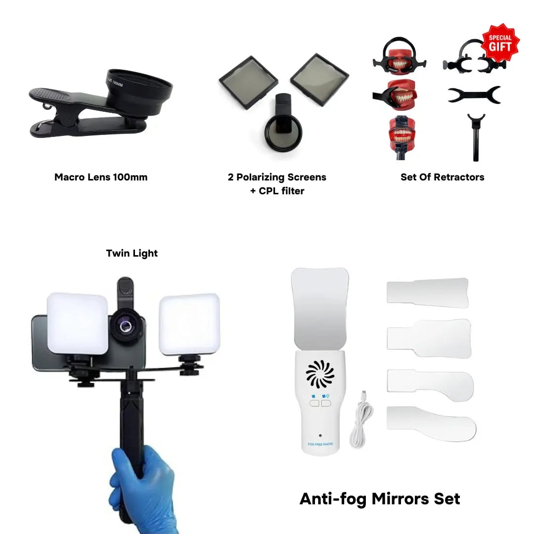 NEW! Dentiphoto Mobile Twin Light for Dental Photography Dentiphoto