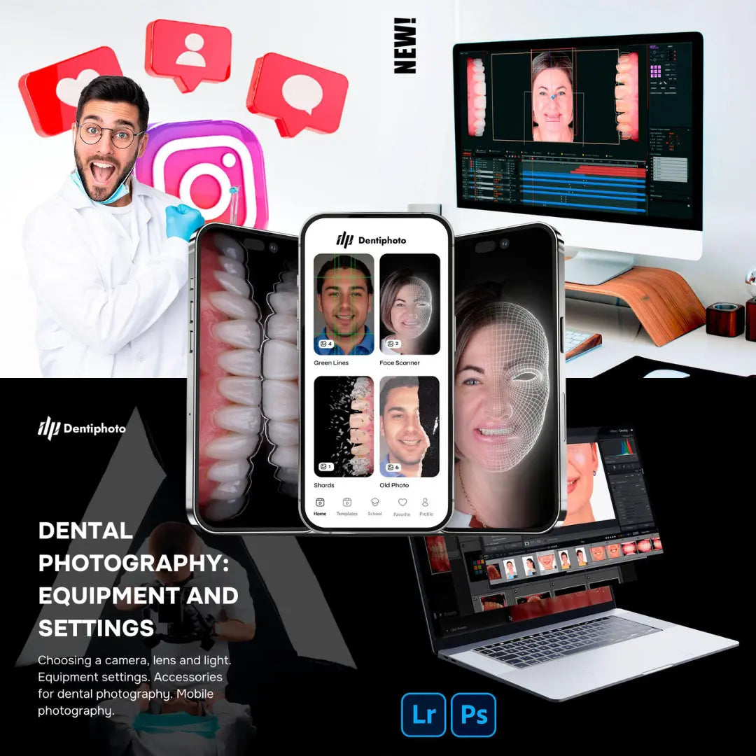 Mega Set! Courses on Dental Photography and Marketing (English) + 25 credits in the Dentiphoto app Dentiphoto
