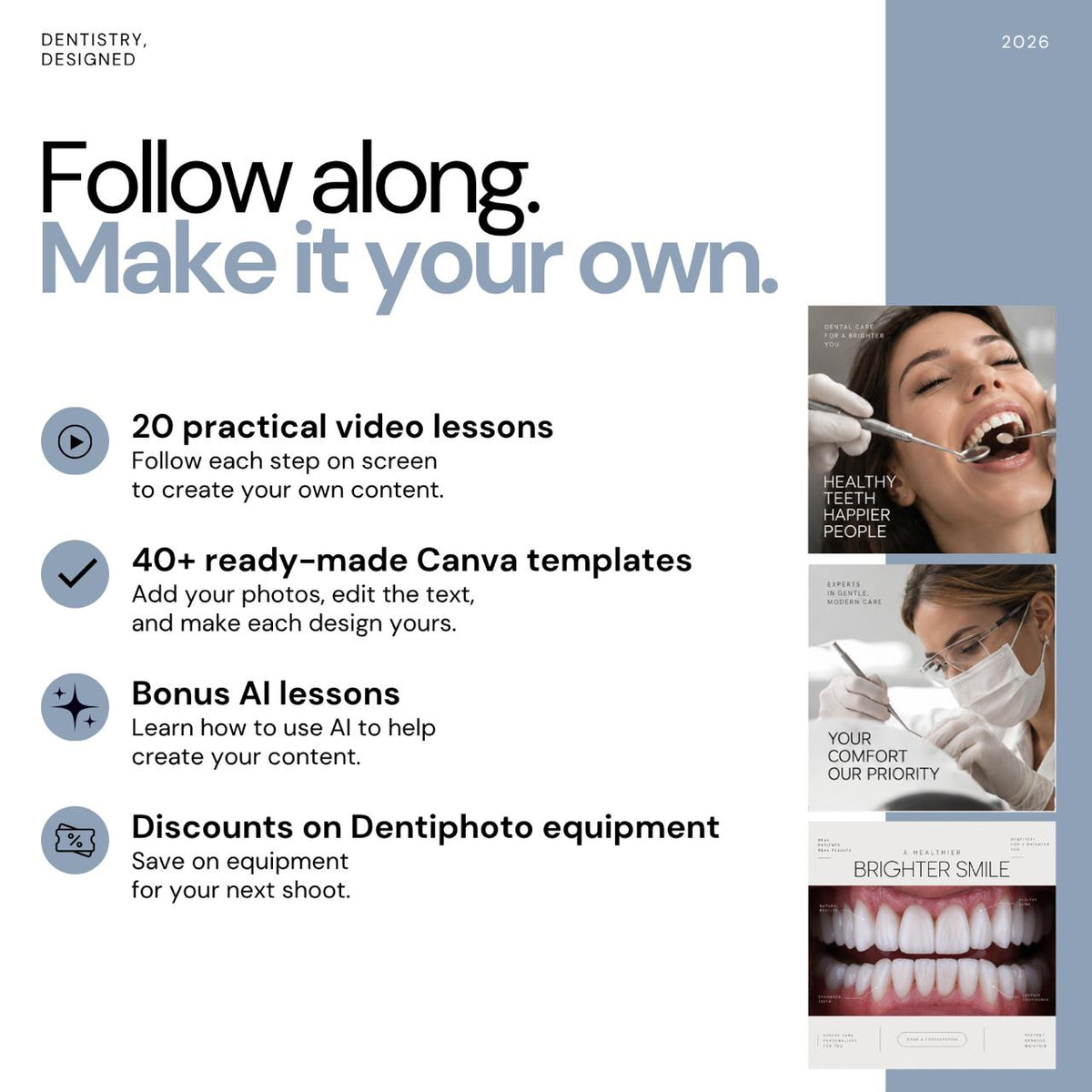 Course: Canva Dental Content Studio (Pre-order now for $59. Course open 1st october)
