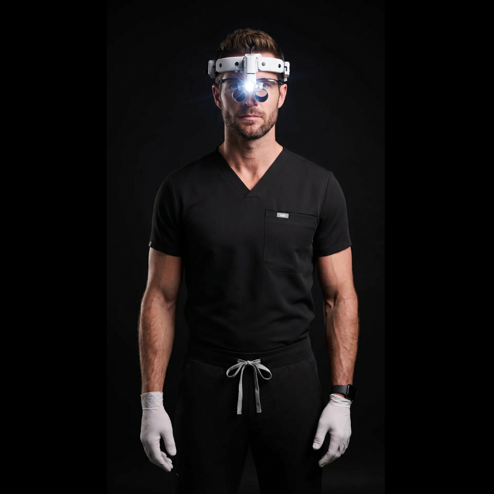 Dental Surgical Loupes 2.5X/3.5X with 5W LED Headlight + Extra Battery