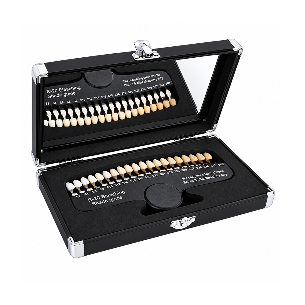 Professional Teeth Whitening Shade Guide – 20 Shades with Premium Aluminum Case