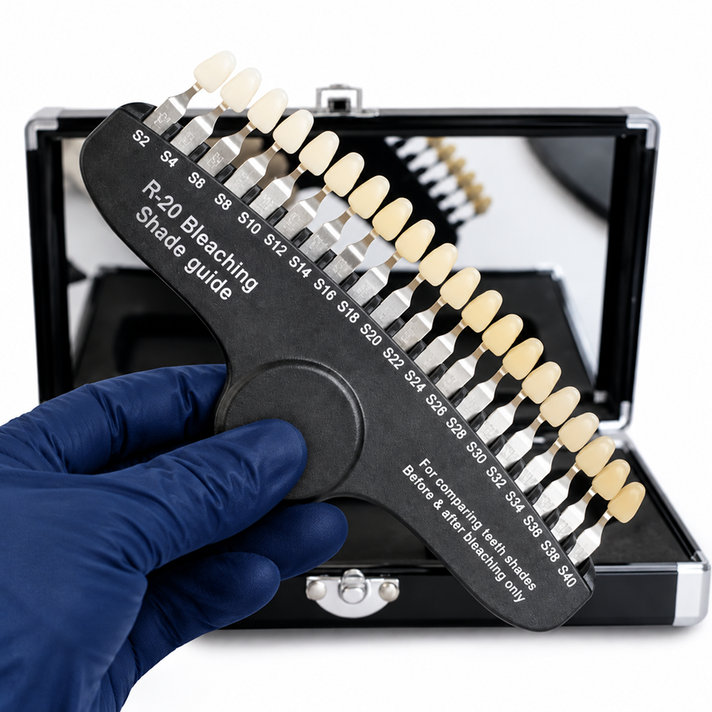 Professional Teeth Whitening Shade Guide – 20 Shades with Premium Aluminum Case