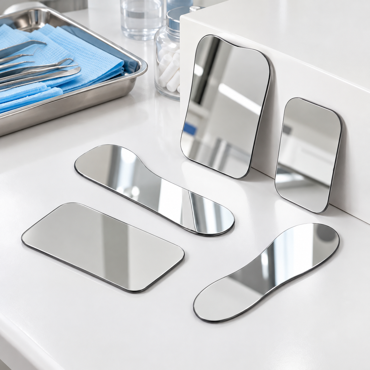 Set of 5 Intraoral Mirrors for Dental Photography — Occlusal, Buccal and Lingual, Autoclavable