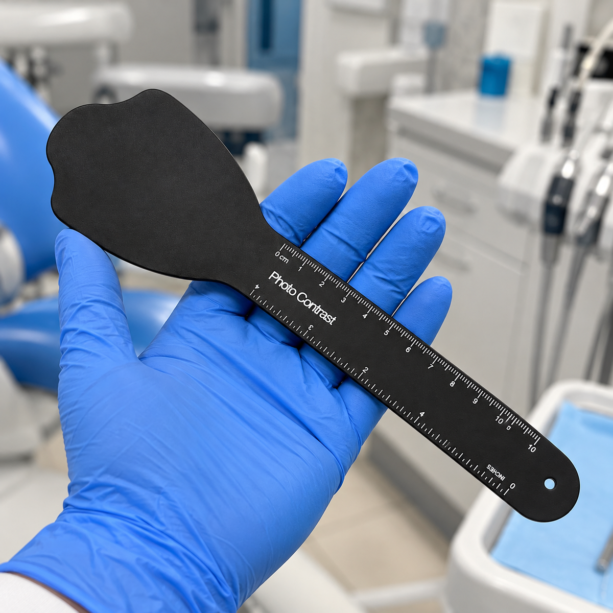 Oberkiefer-Okklusal-Kontraster für Dentalfotografie — Gaumenhintergrund, eloxiertes Aluminium, autoklavierbar