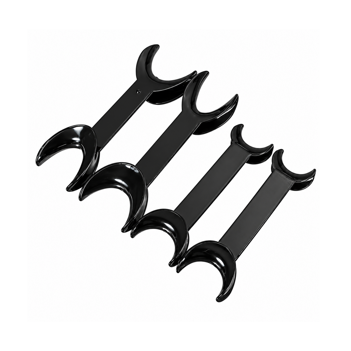 Set of Black T-Shape Cheek Retractors for Dental Photography, 4 pcs — Autoclavable