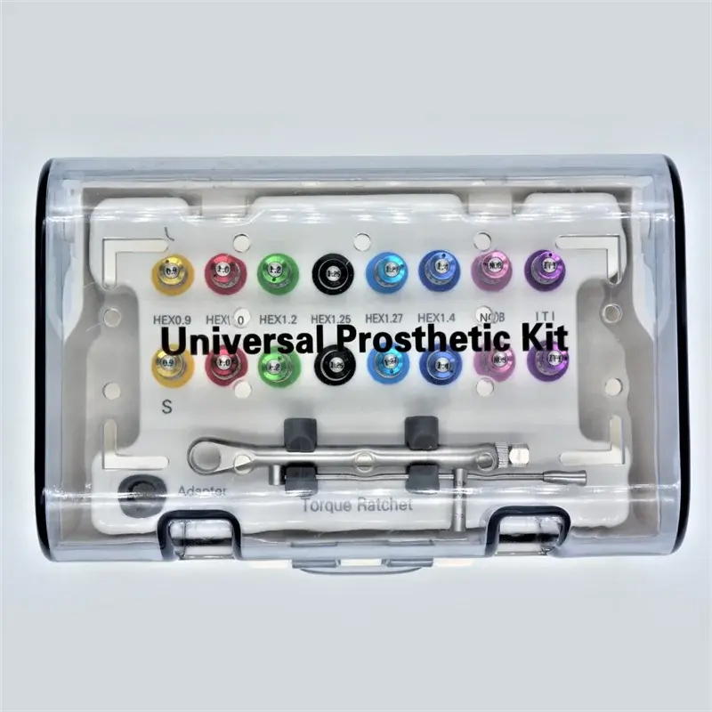 Universal Prosthetic and Implant Screw Removal Kits and Contra-Angle Torque Wrench with Adjustable Head Dentigear