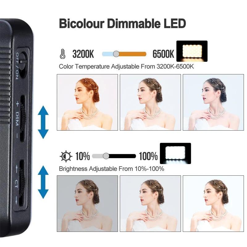 Luz de video LED con trípode