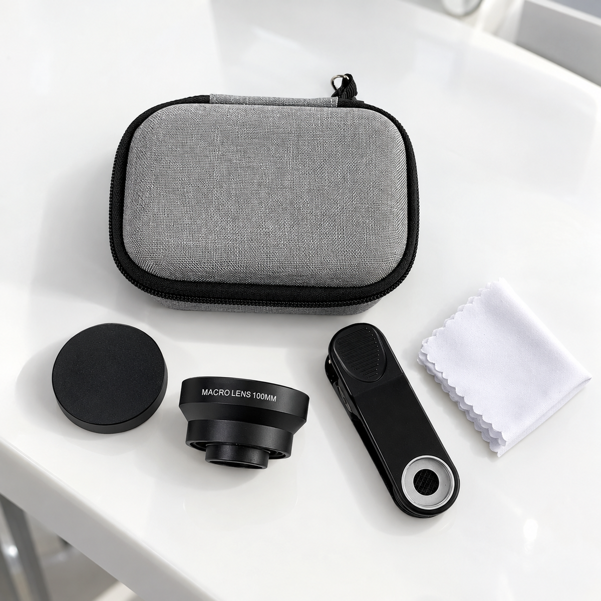 スマートフォン用歯科撮影マクロレンズ 100 mm — 口腔内クローズアップ撮影用クリップ式レンズ