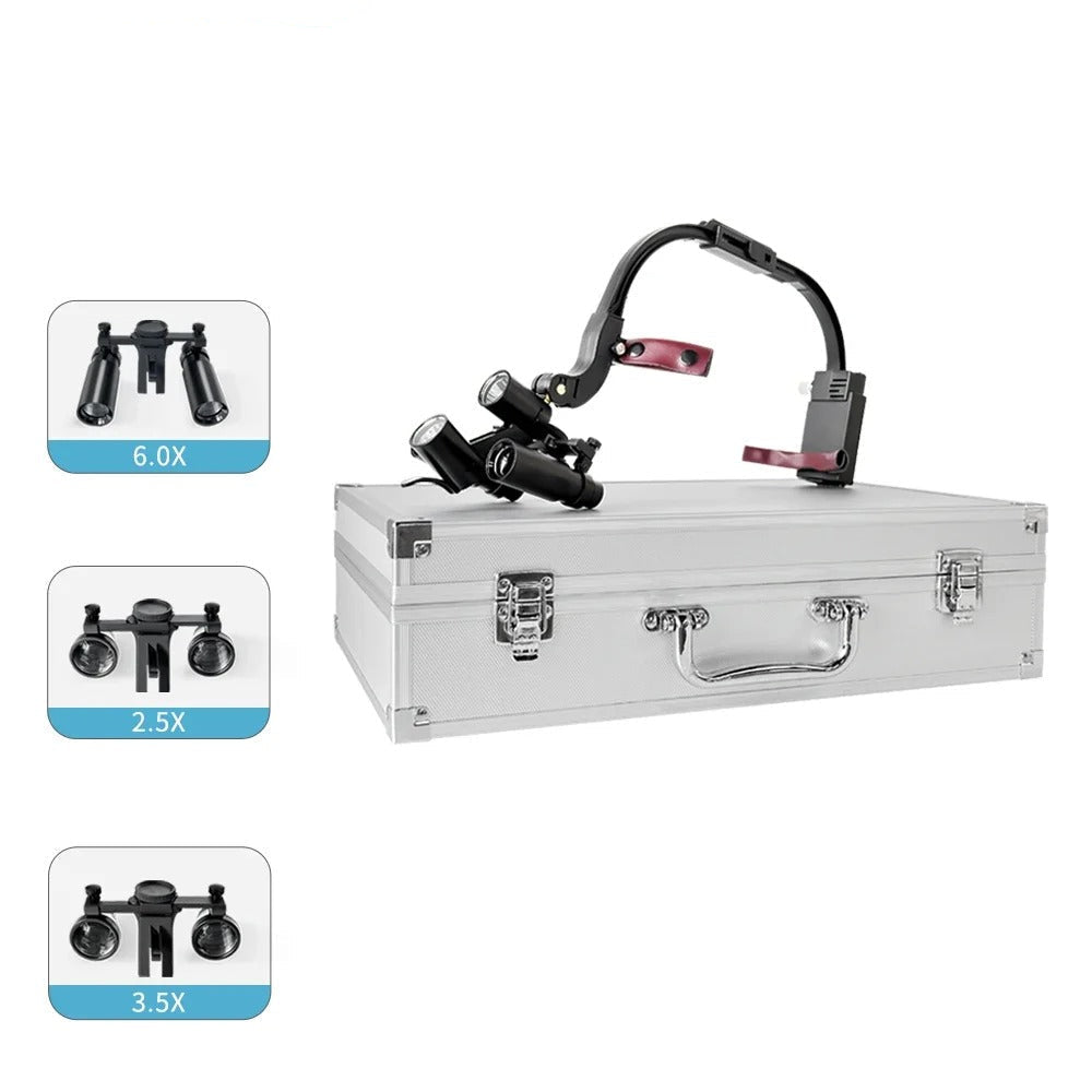 Dental Loupes with Dual LED Headlight (2.5X / 3.5X / 6.0X)