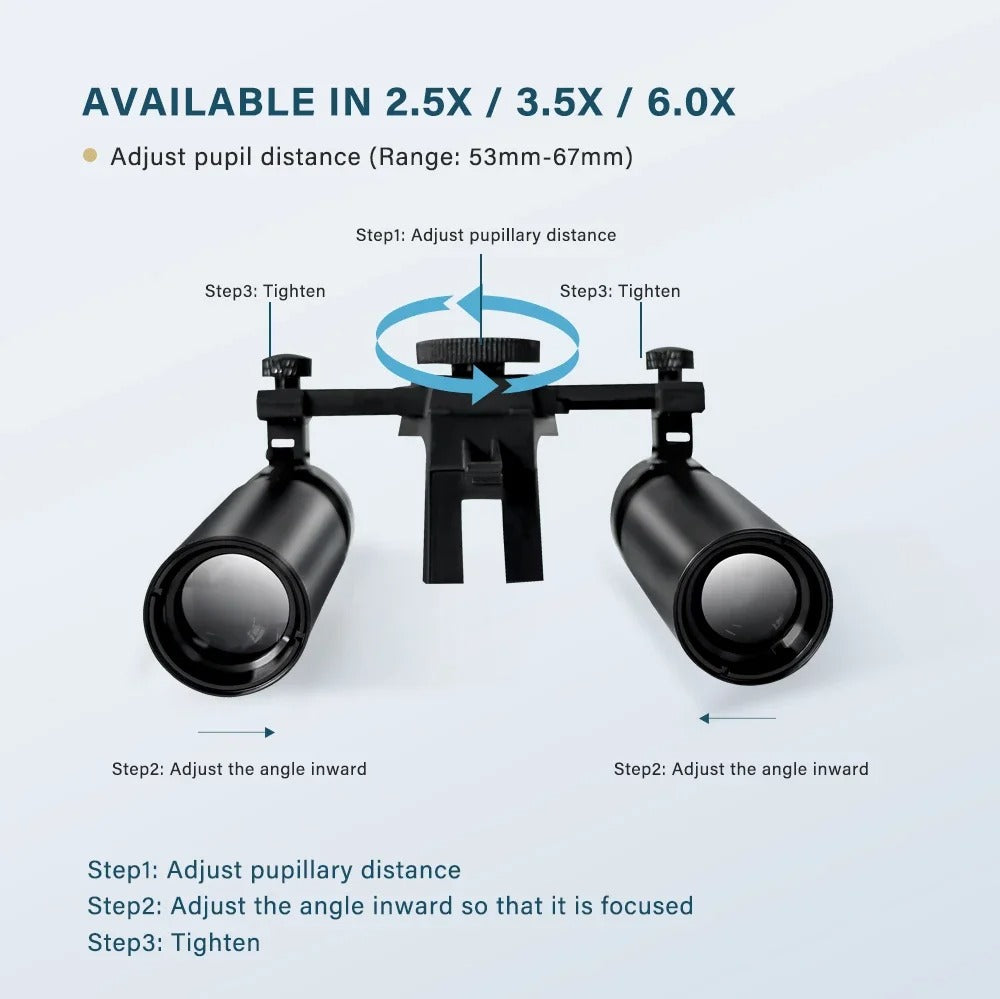 Premium Dental Binoculars 2.5Х - 6X with LED
