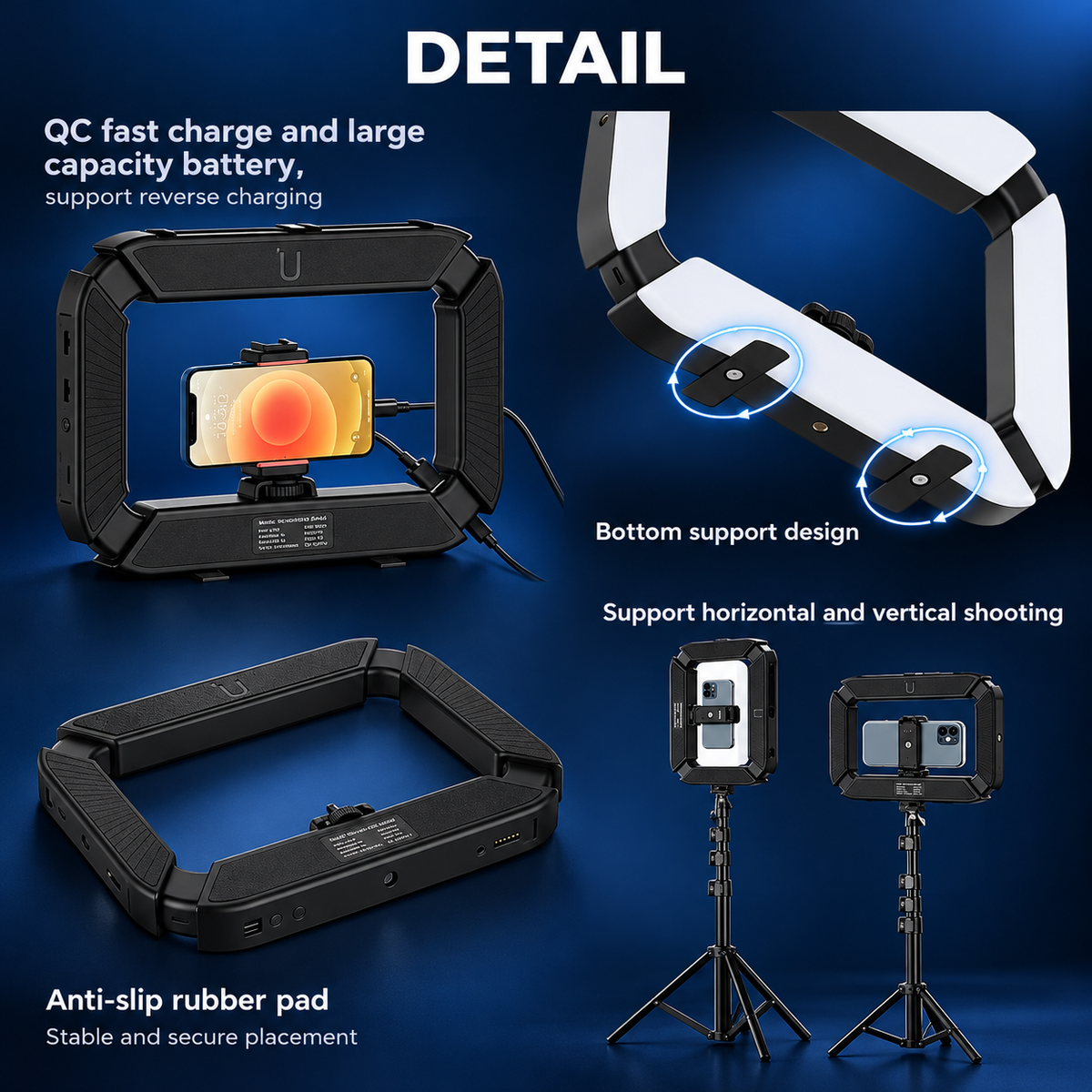 Lampe annulaire mobile pour photographie dentaire