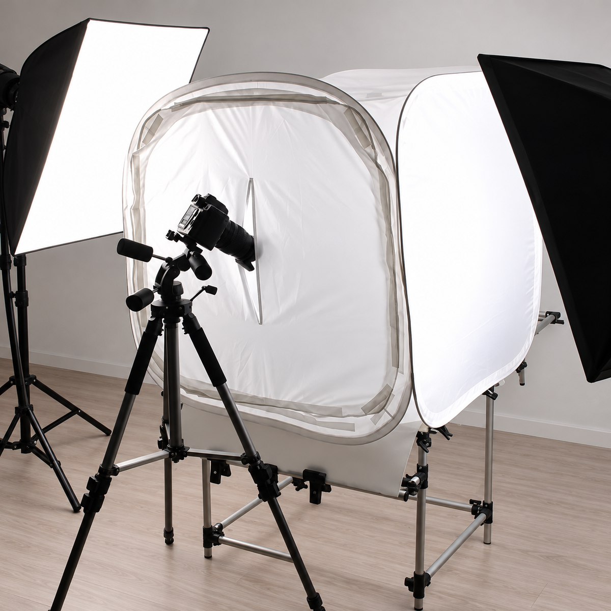 Quader-Leuchtkasten für die Dentalmodellfotografie – Softbox-Zelt mit LED für Prothetik und Laborarbeiten