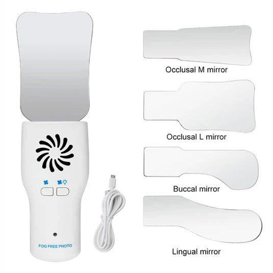 Espejo antivaho para fotografía dental