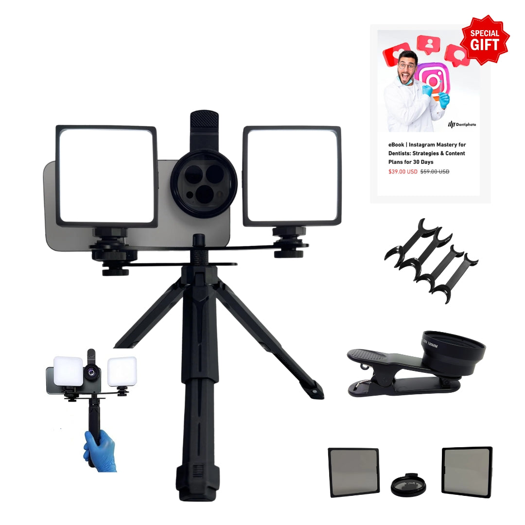 New 2025! Dentiphoto Twin Light – Professional Mobile Dental Photography Kit
