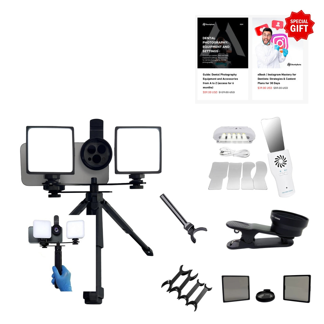 New 2025! Dentiphoto Twin Light – Professional Mobile Dental Photography Kit