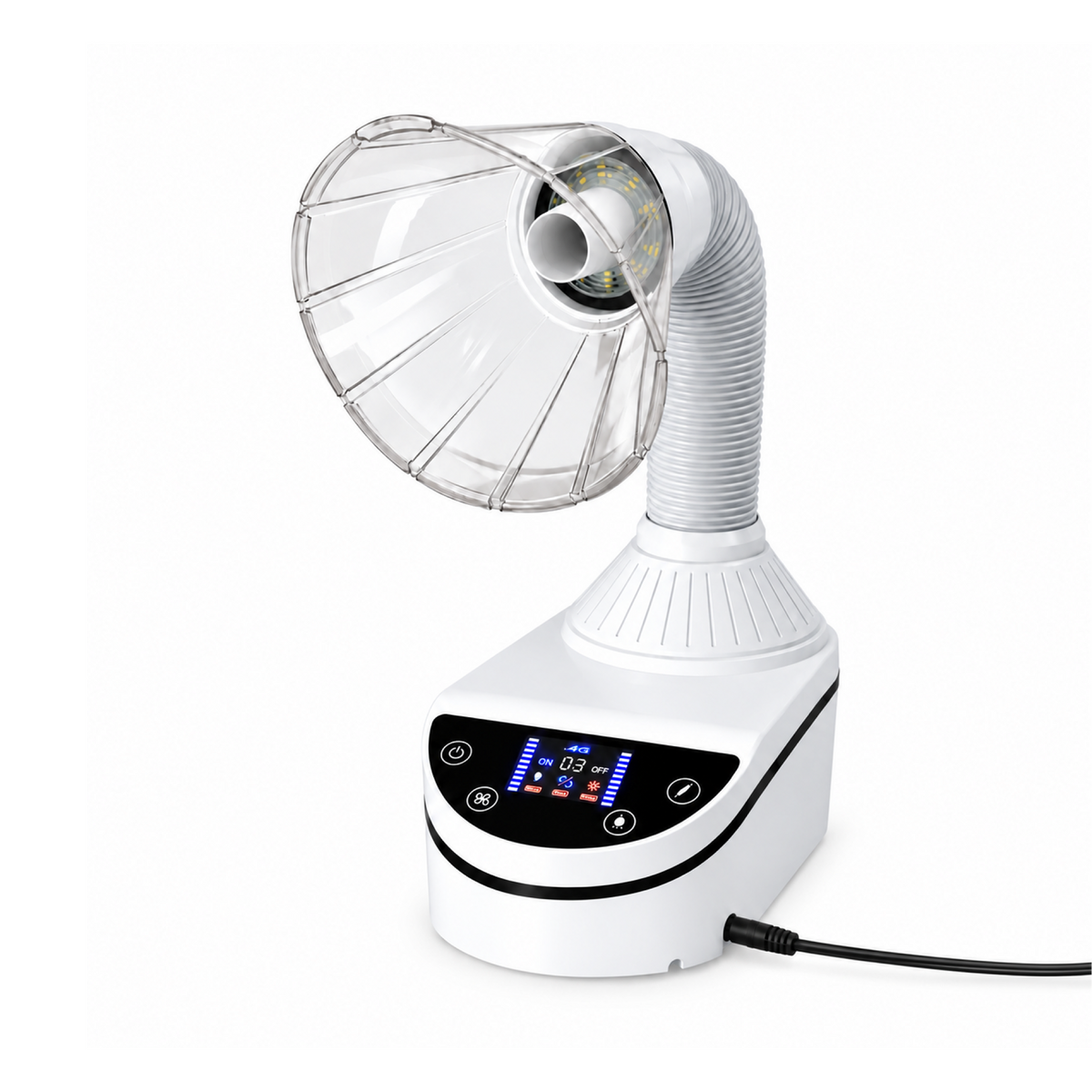 Dental Laboratory Dust Collector 230 W — Brushless Suction, 3 Fan Speeds, LED Spotlight, 360° Flexible Hose