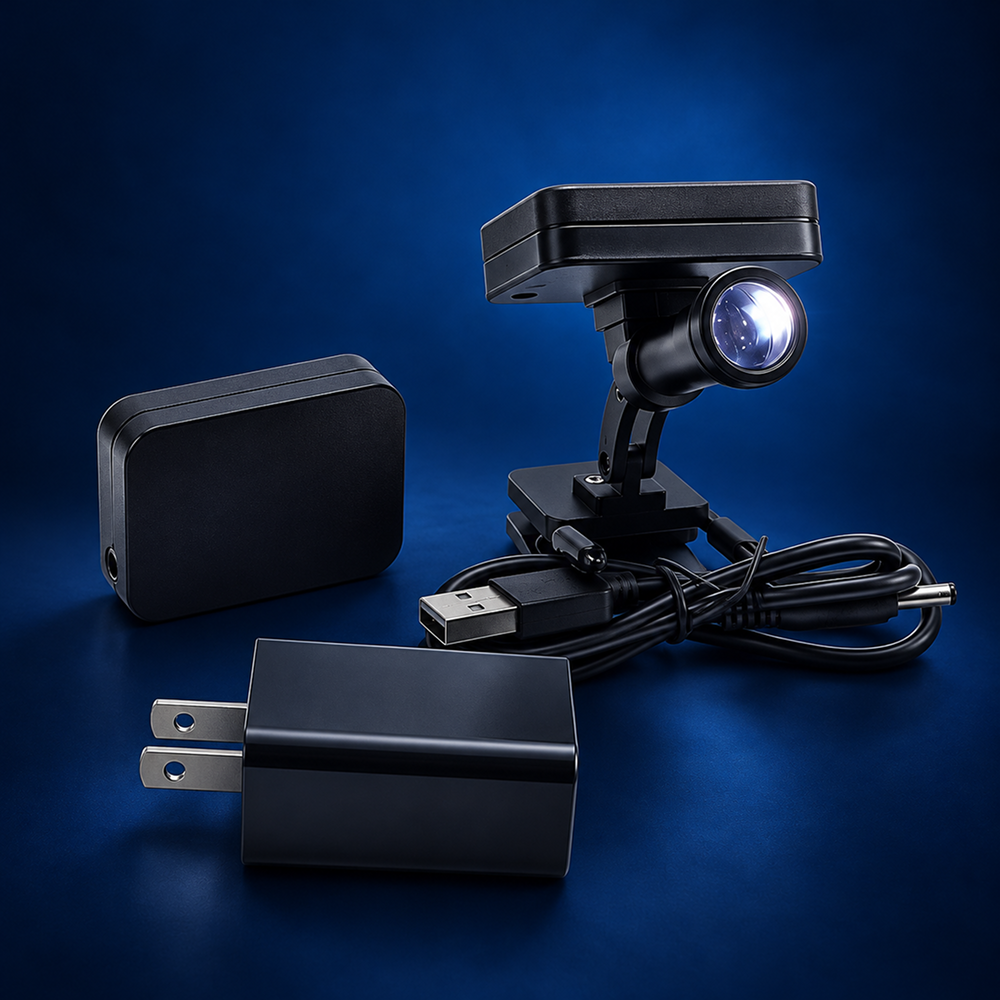 5W Wireless Dental LED Headlight – 60,000 Lux, Magnetic Battery & Loupe Compatible