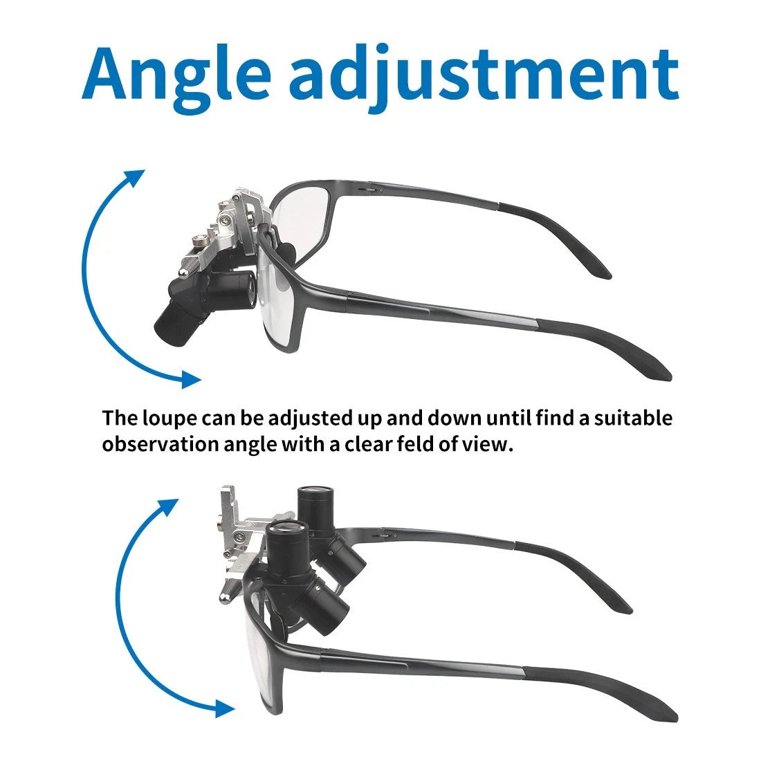 Adjustable Dental Ergo Loupes with LED Light — 4X, 5X, or 6X Magnification