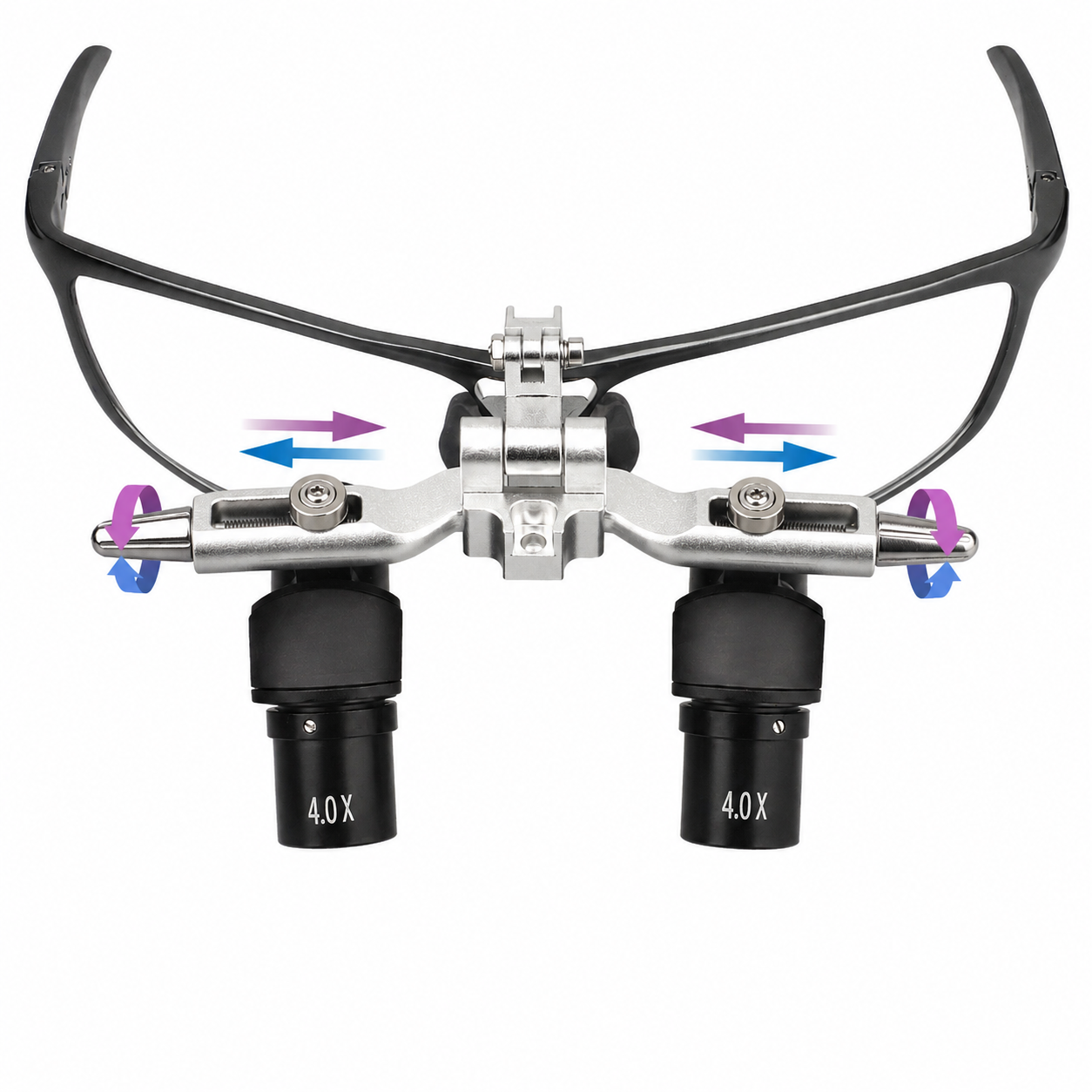 Adjustable Dental Ergo Loupes with LED Light — 4X, 5X, or 6X Magnification