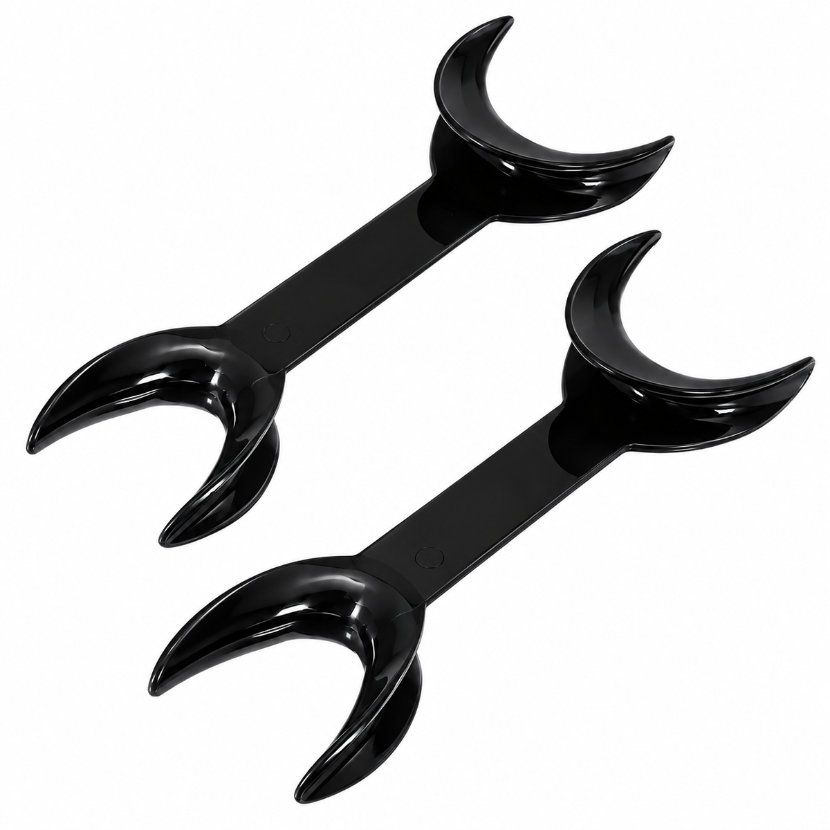 Set de retractores en forma de T negros para fotografía dental — 4 unidades