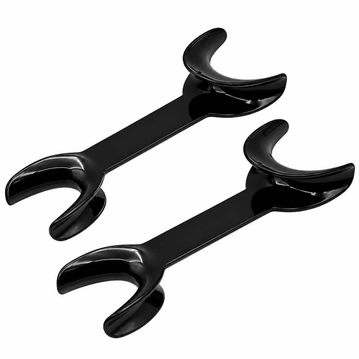 Set de retractores en forma de T negros para fotografía dental — 4 unidades
