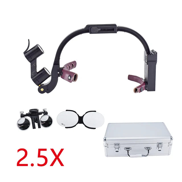 Adjustable Headband Binocular Loupes with 5W LED Light