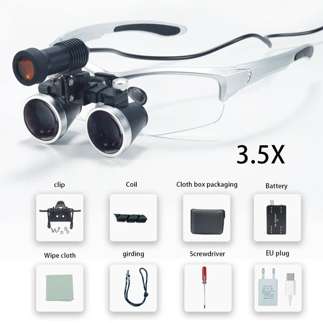 Magnification Binocular Loupes and Headlamp