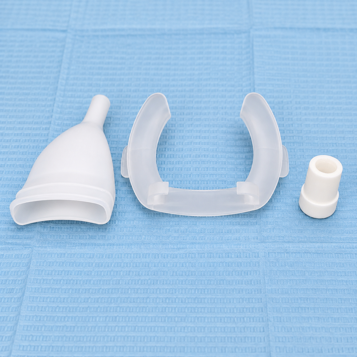 Separador de mejillas dental desechable con aspiración de alto volumen, 25 unidades — Control de aerosoles y humedad sin usar las manos