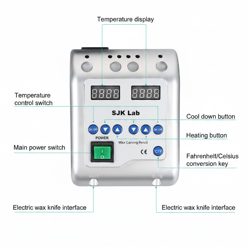 Dental-Elektrowachsmesser – 20 W, 6 Spitzen, LED