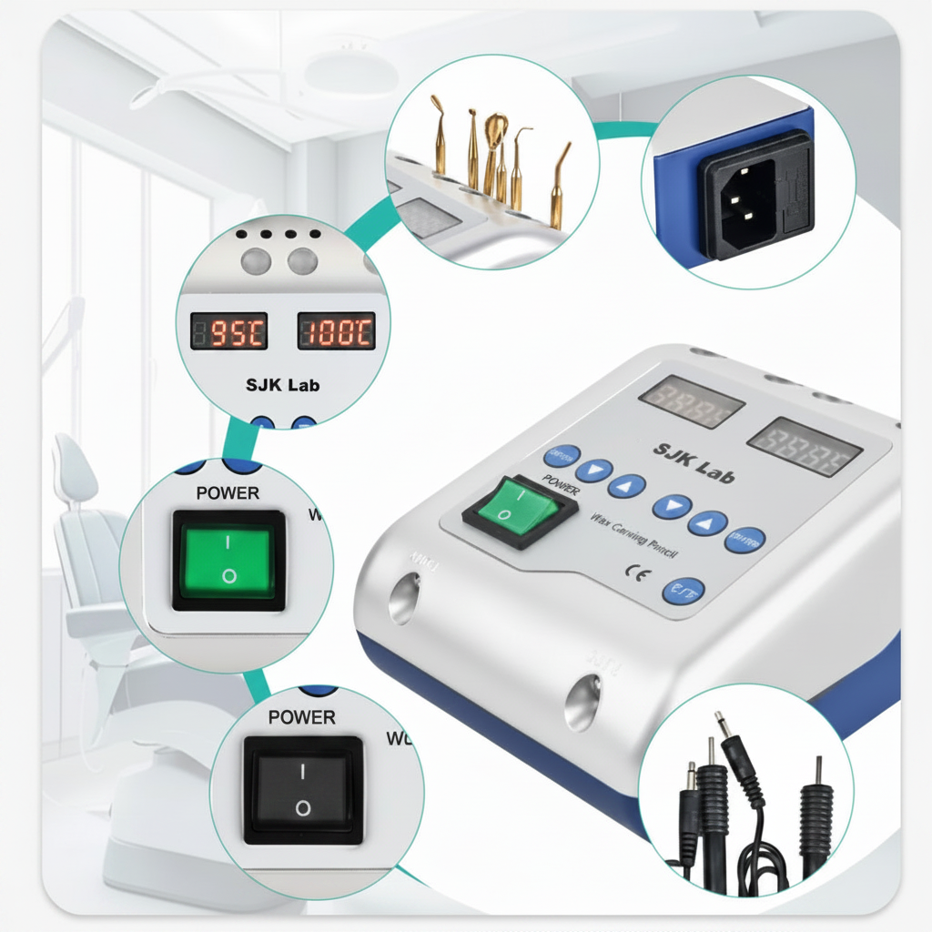 Dental-Elektrowachsmesser – 20 W, 6 Spitzen, LED