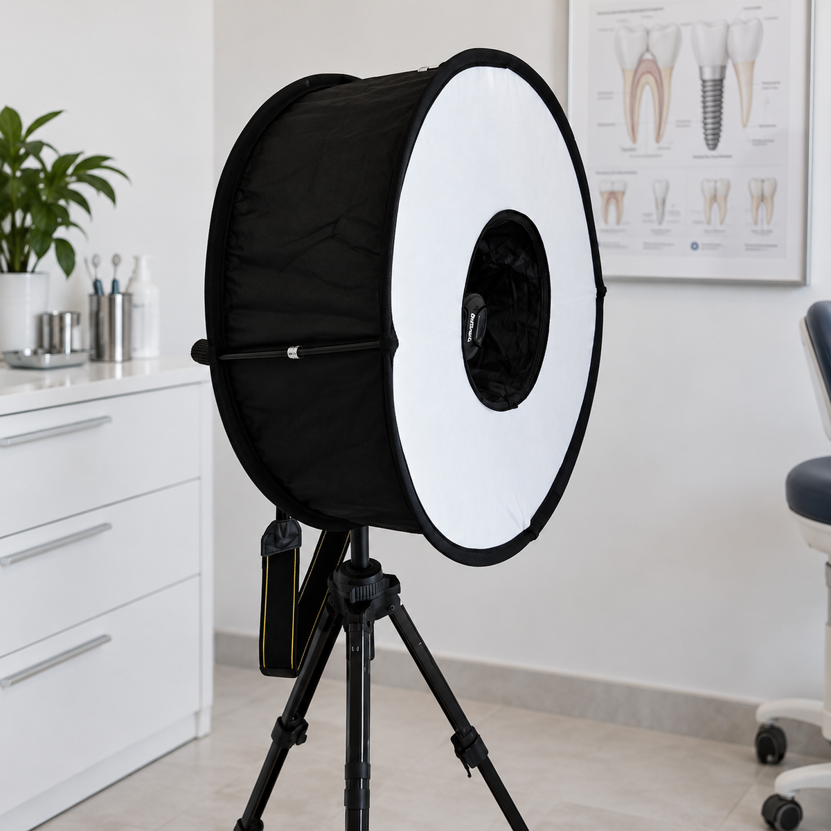 Diffuseur pour softbox annulaire de 45 cm pour la photographie dentaire — diffuseur pliable pour flash cobra, pour un éclairage uniforme