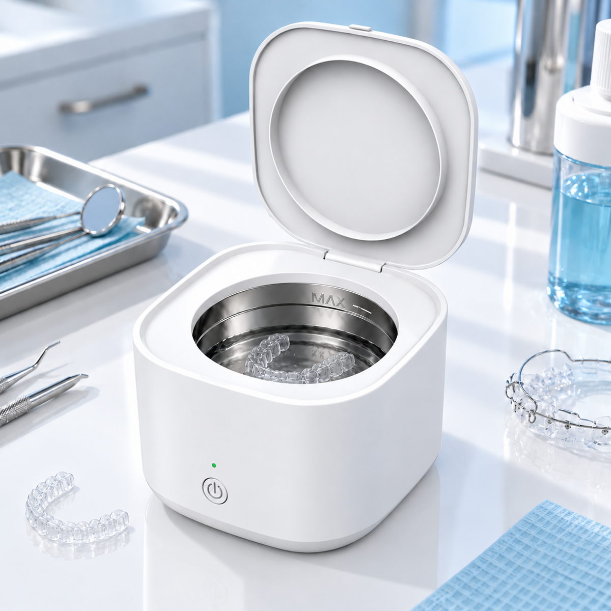 Nettoyeur ultrasonique dentaire 200 ml pour petits instruments — 43 kHz, cuve en SUS304, cycle numérique de 5 minutes à une touche