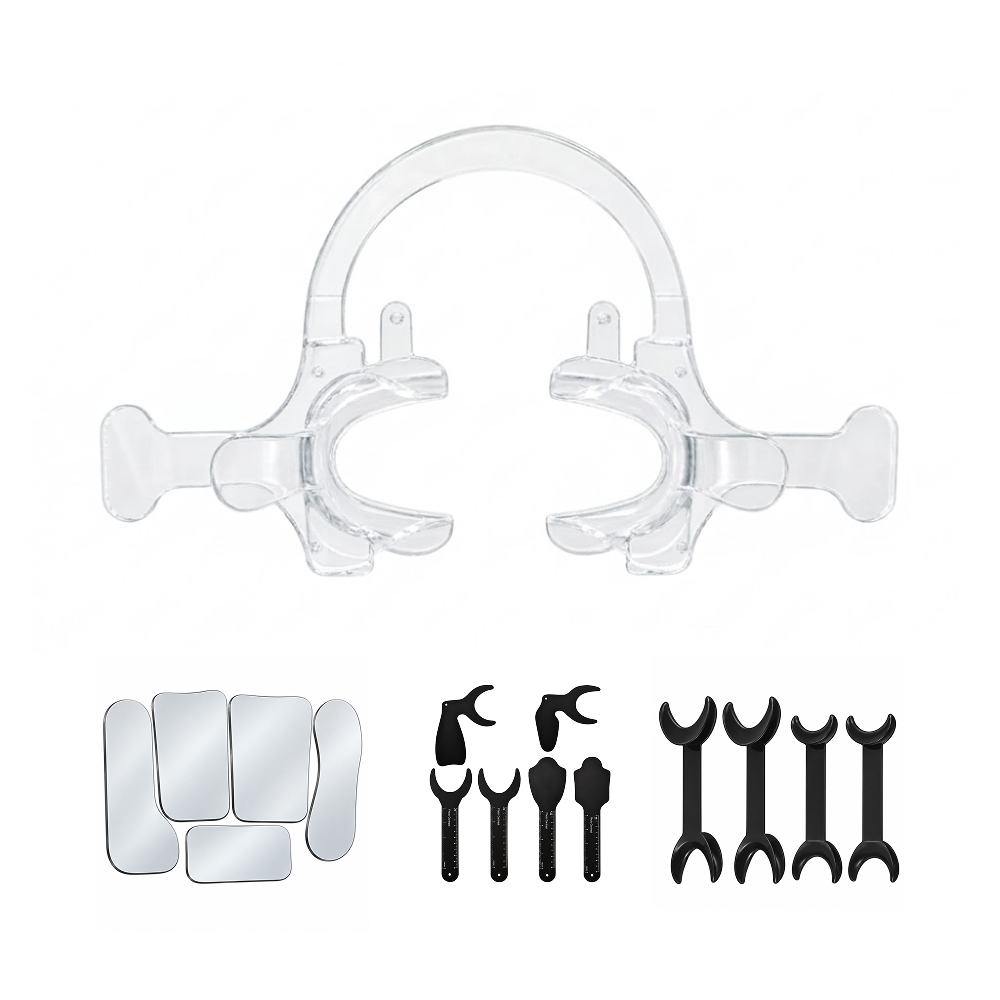 Dentiphoto Intraoral Photography Set — 5 Stainless Steel Mirrors, 6 Black Contrasters and Lip Retractors, Autoclavable