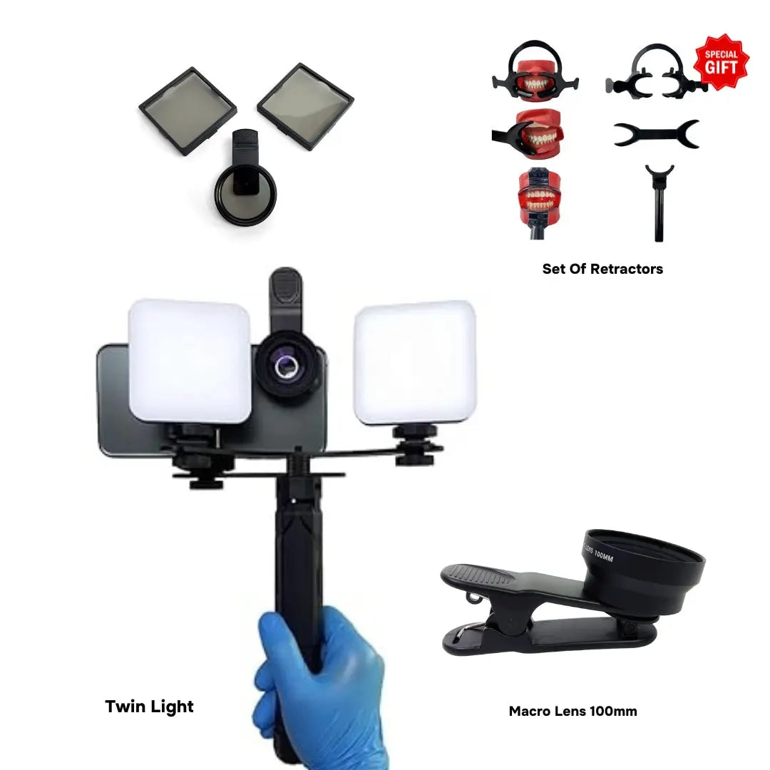 NEW! Dentiphoto Mobile Twin Light for Dental Photography Dentiphoto