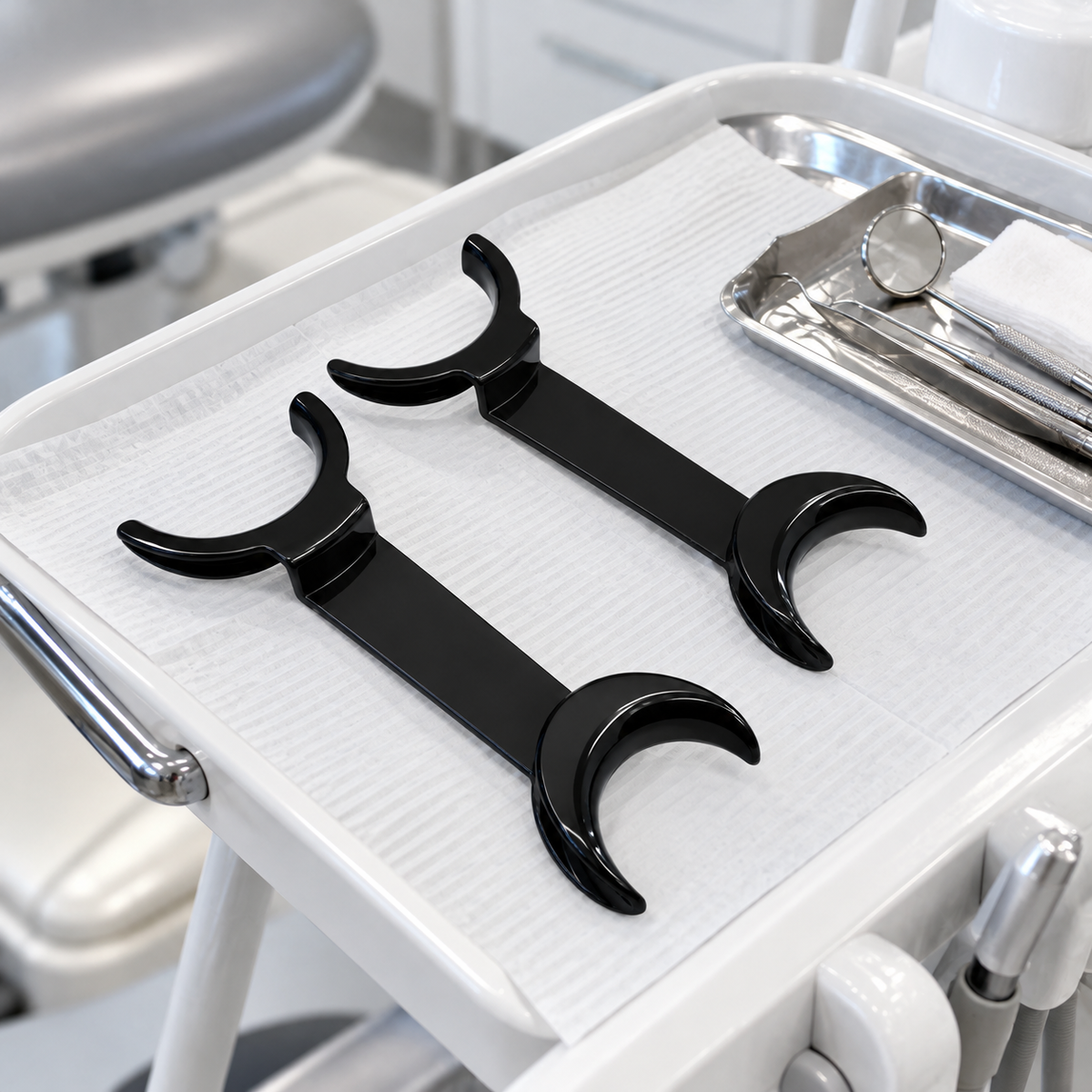 Double-Ended Cheek Retractor for Dental Photography — Single Piece, Adult and Child Ends