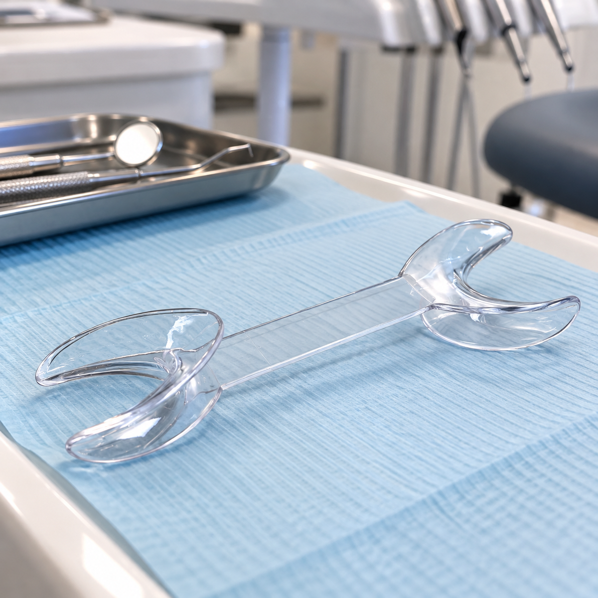 Double-Ended Cheek Retractors for Dental Photography, Pair — Clear T-Shape for Frontal and Buccal Views
