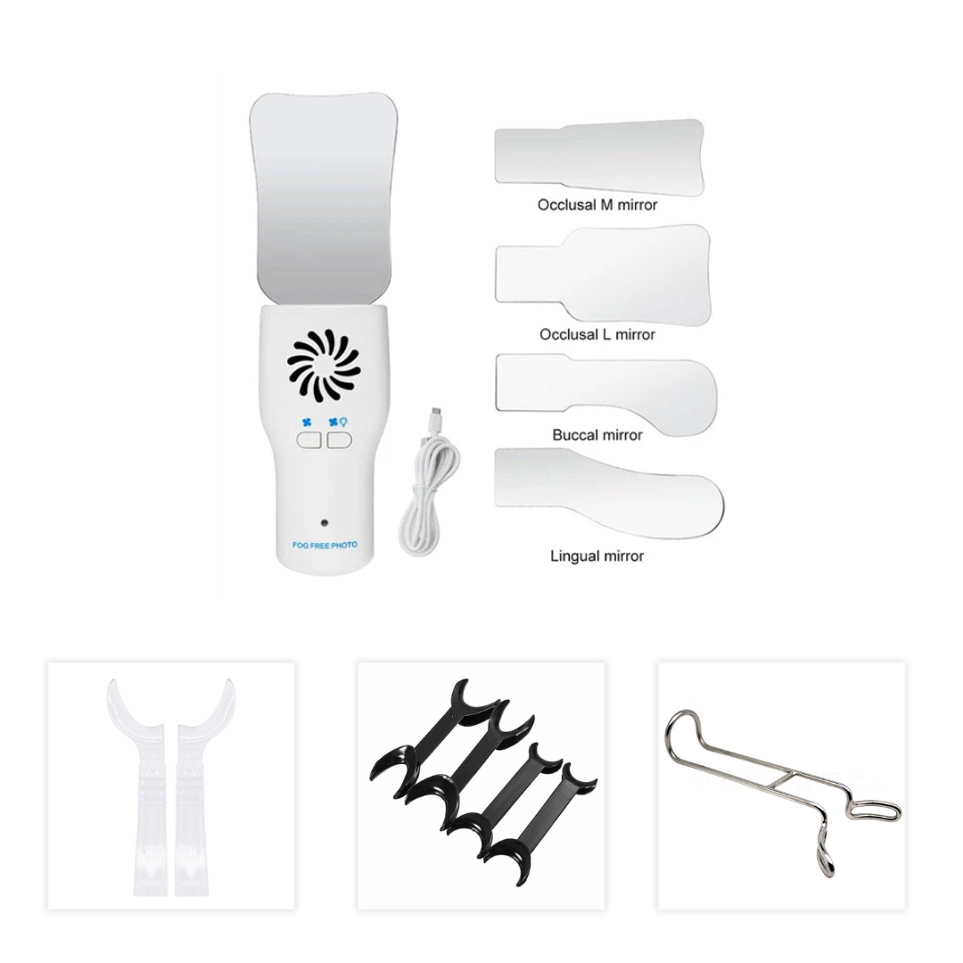 Espejo antivaho para fotografía dental