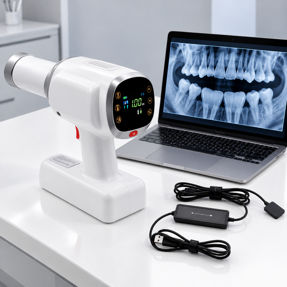 Portable Handheld Dental X-Ray Gun — Cordless Digital Radiography Unit, One-Hand Operation, Rechargeable