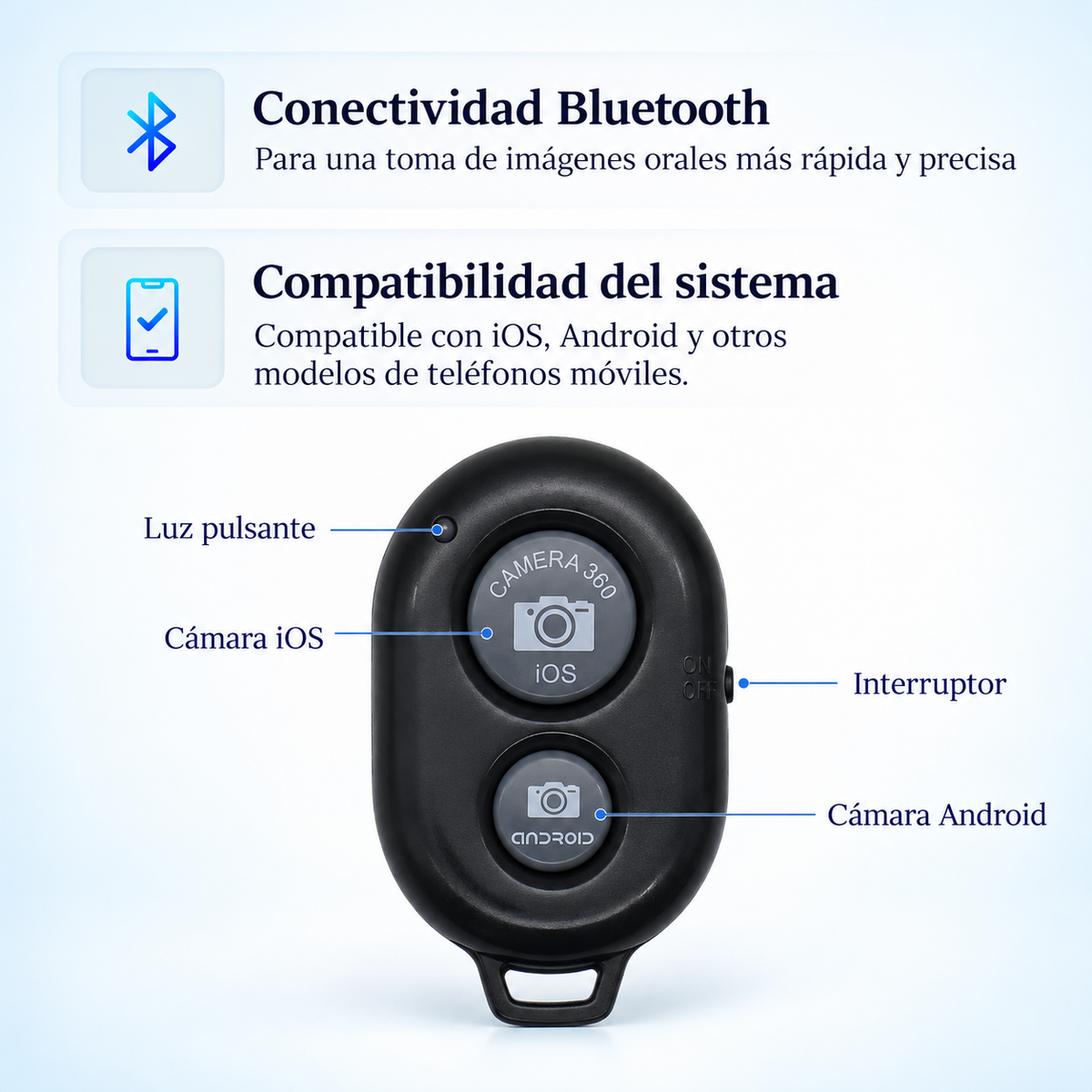 ProLight X Lámpara LED móvil para fotografía dental.