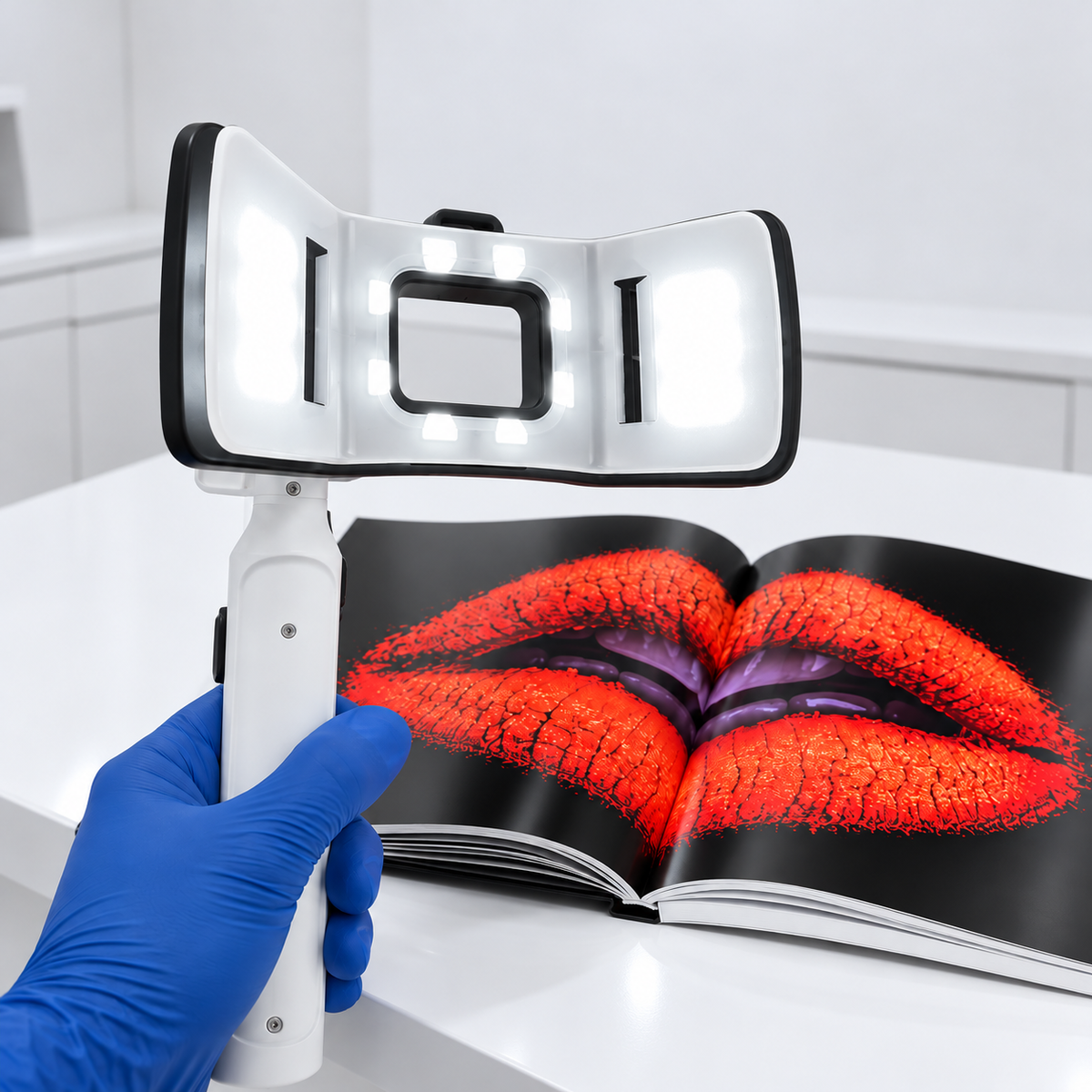ProLight X Lámpara LED móvil para fotografía dental.