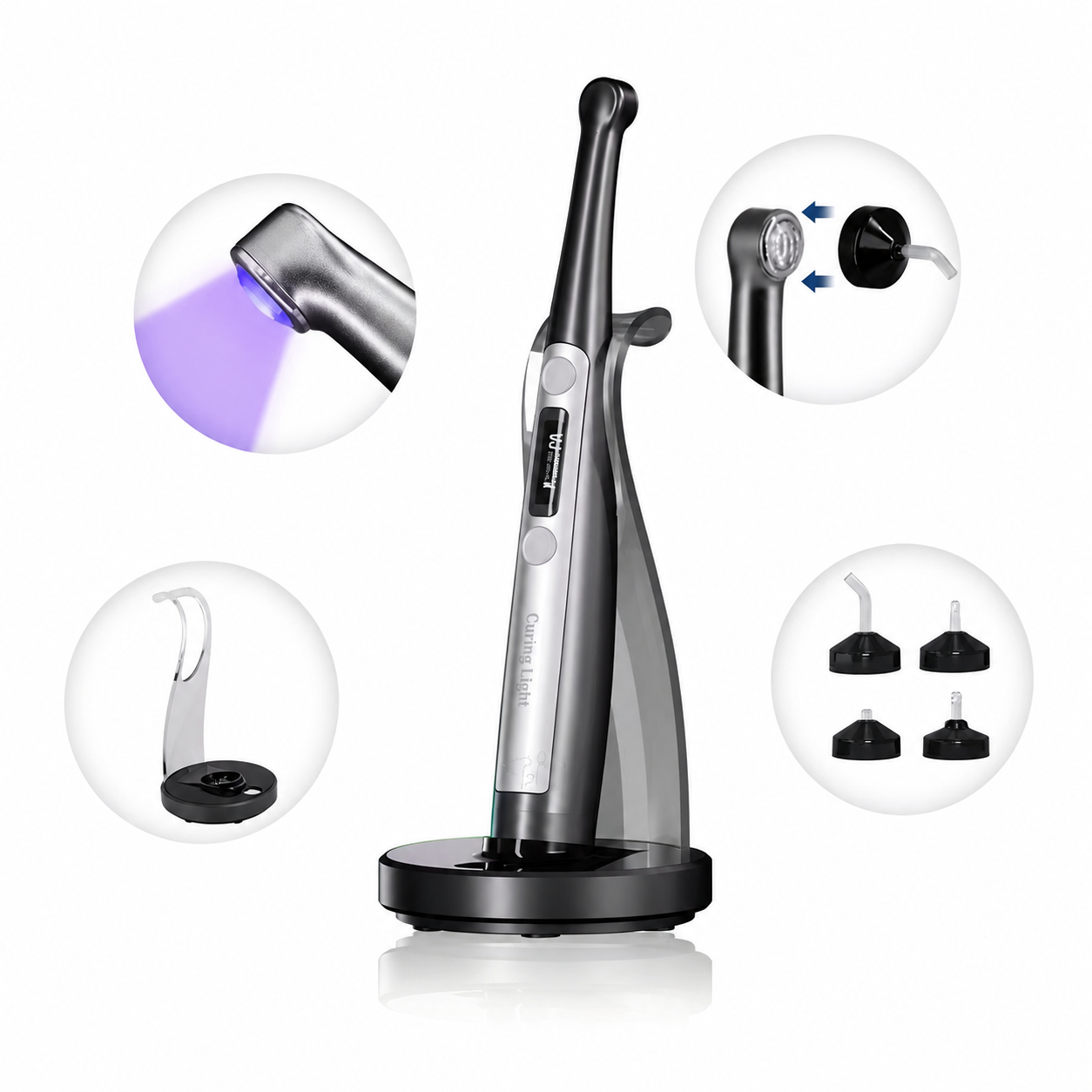 Professional Dental LED Curing Light with High-Intensity Turbo Curing