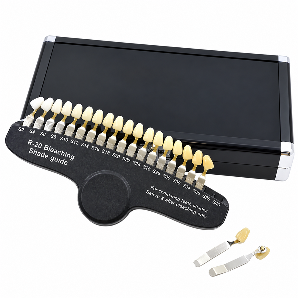 Professional Teeth Whitening Shade Guide – 20 Shades with Premium Aluminum Case