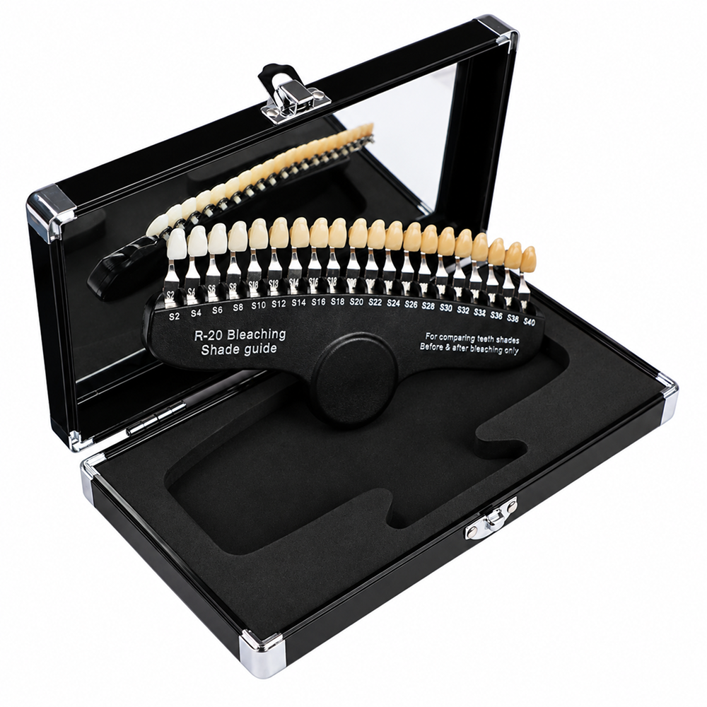 Professional Teeth Whitening Shade Guide – 20 Shades with Premium Aluminum Case