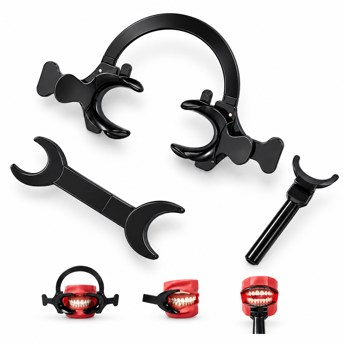 Intraoral Retractor Set for Dental Photography — 4 Types in Large Size, T-Shape and C-Shape, Autoclavable