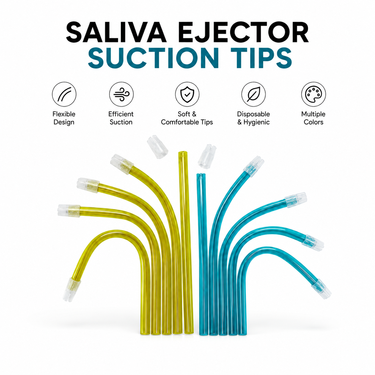 Disposable Saliva Ejector Suction Tips, 100 pcs