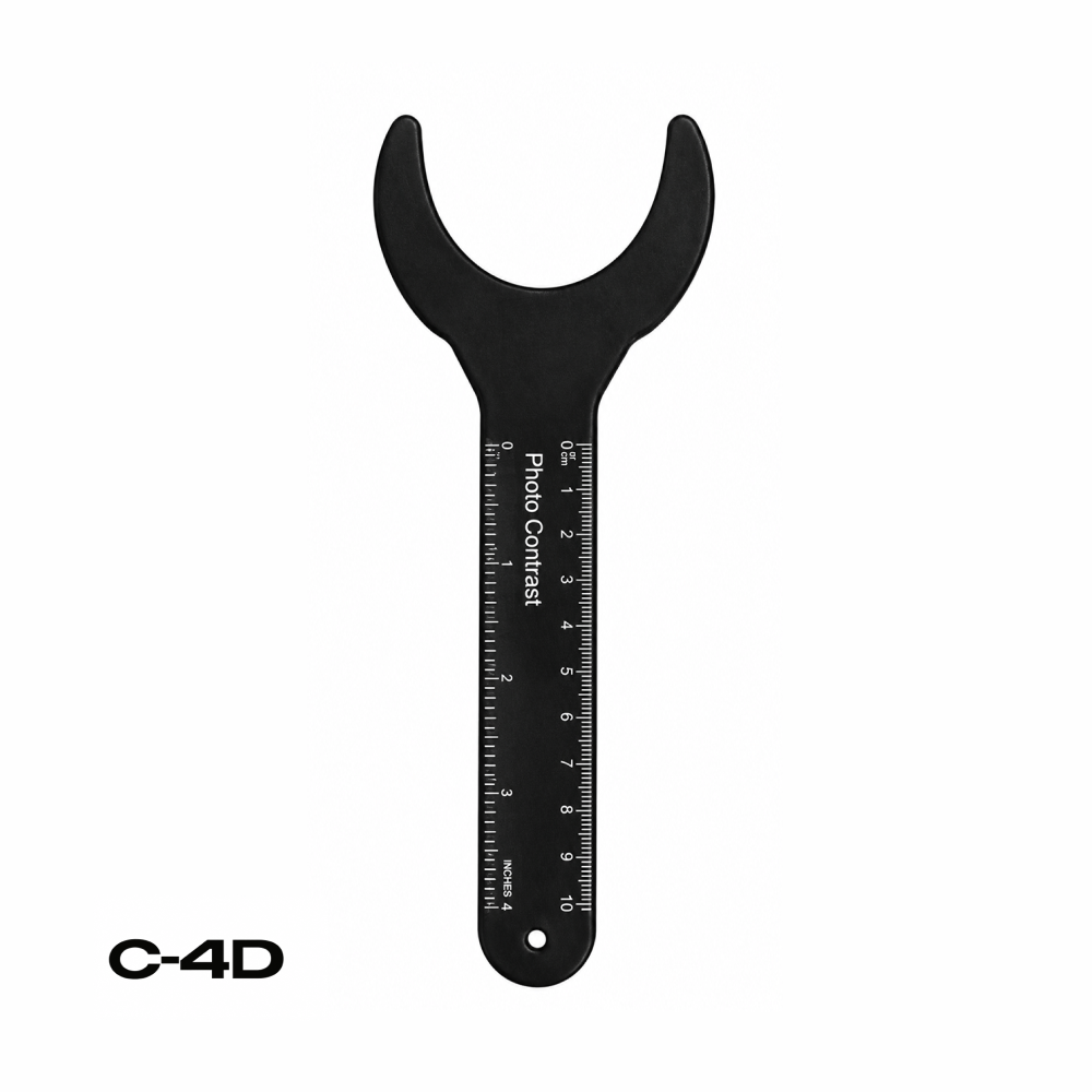 Anterior-Kontraster für die Dentalfotografie – schmal, 5,5 x 19,5 cm, schwarzer Hintergrund, eloxiertes Aluminium (C-4C)