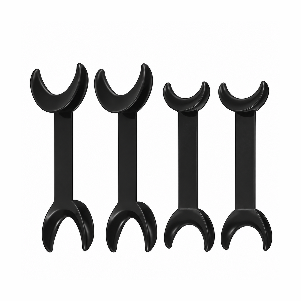 Set of Black T-Shape Cheek Retractors for Dental Photography, 4 pcs — Autoclavable