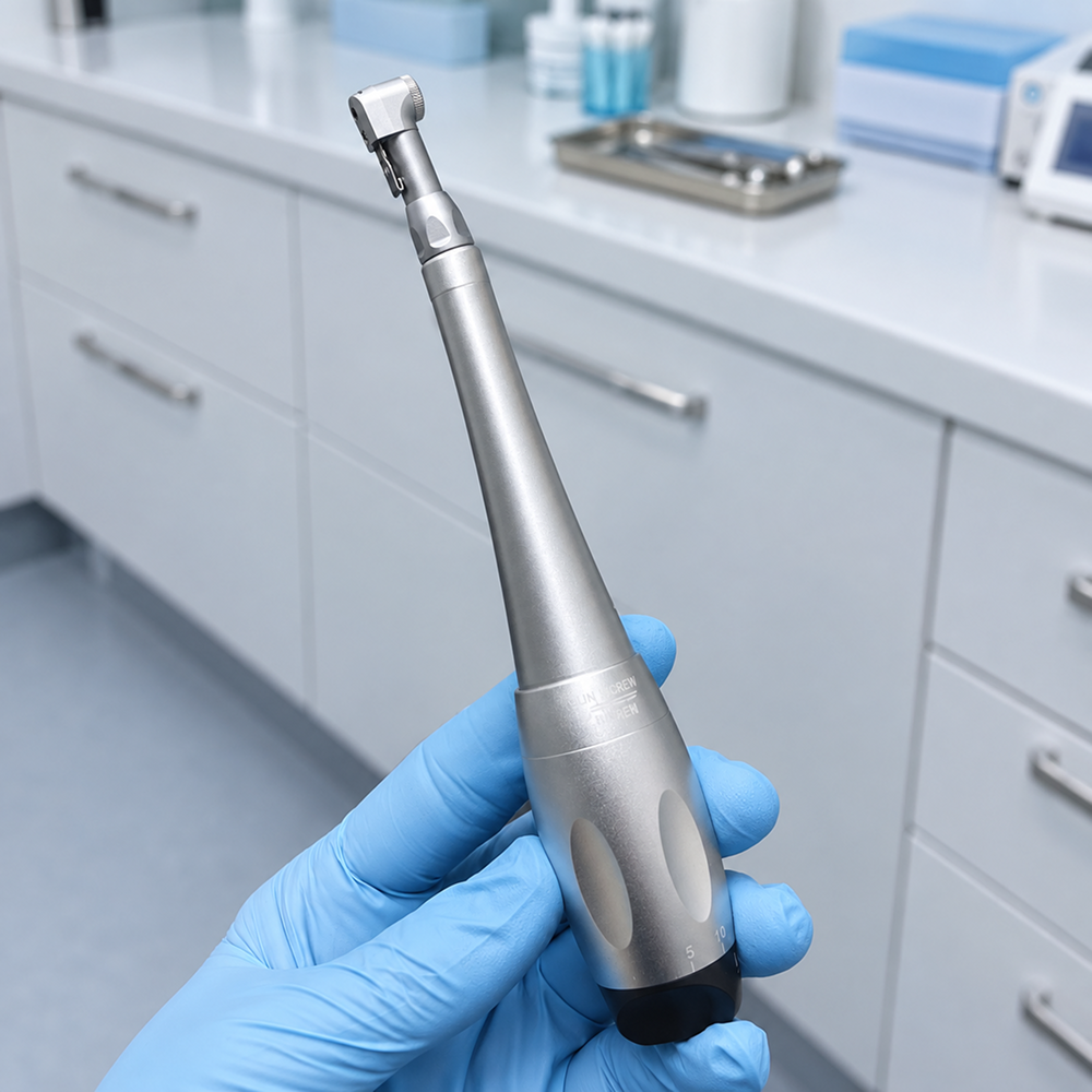 Torq Control Universal-Implantat-Drehmomentschlüssel-Set 5–35 N·cm – Winkelstückkopf, Click-Lock, 12 Präzisions-Schraubendreher