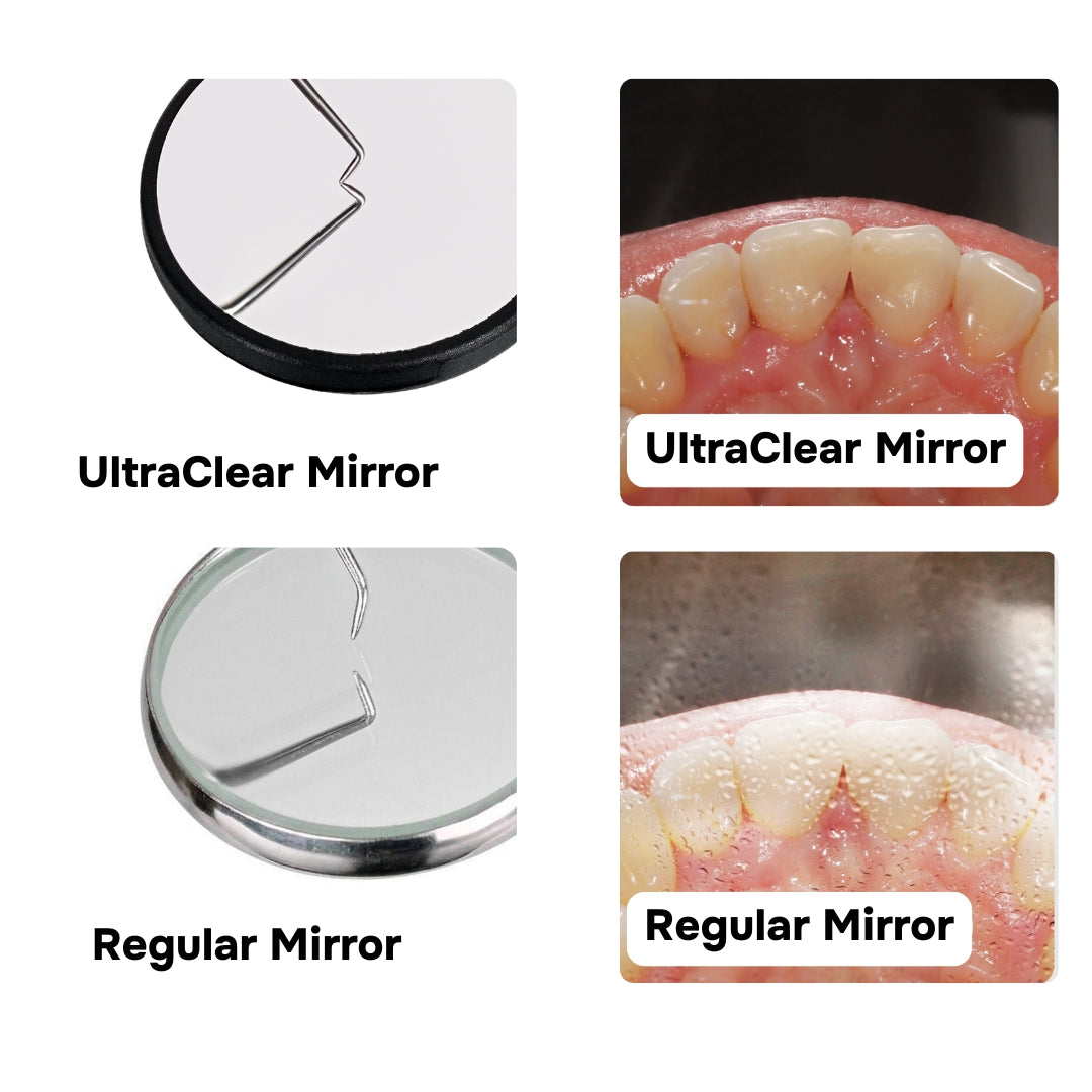 UltraClear Replacement Dental Mirrors Black Line 5-Pack (24 mm) Dentiphoto